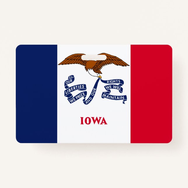 Tarjeta De Identificación Nombra con bandera del estado de Iowa, EE.UU. (Anverso)