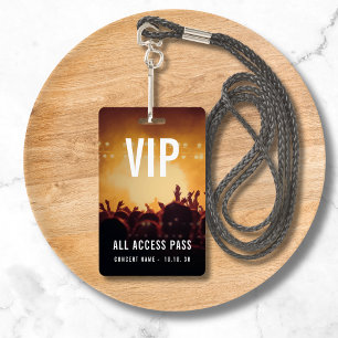 Tarjeta De Identificación Nombre de acceso total VIP Foto concierto personal