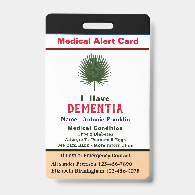 Tarjeta De Identificación Nombre de adulto de identificación de personalizad (Parte frontal)