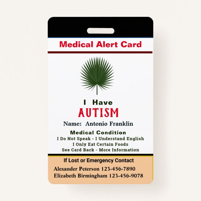 Tarjeta De Identificación Nombre de adulto de identificación de personalizad (Anverso)