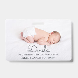 Tarjeta De Identificación Nombre de apoyo de foto de parto de doula