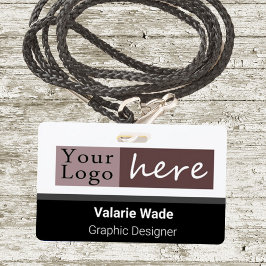 Tarjeta De Identificación Nombre de empleado del logotipo de estilo horizont