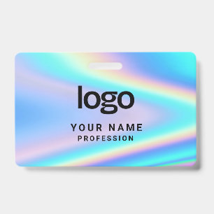 Tarjeta De Identificación Nombre de empleado holográfico personalizado, logo