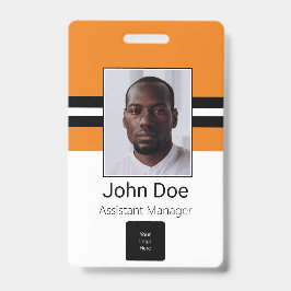Tarjeta De Identificación Nombre de empleado personalizado, foto, código de 