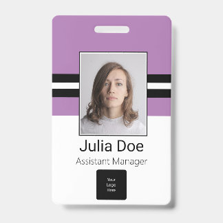 Tarjeta De Identificación Nombre de empleado personalizado, foto, código de