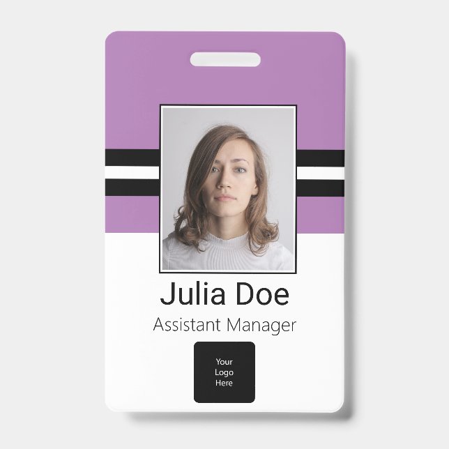 Tarjeta De Identificación Nombre de empleado personalizado, foto, código de  (Parte frontal)