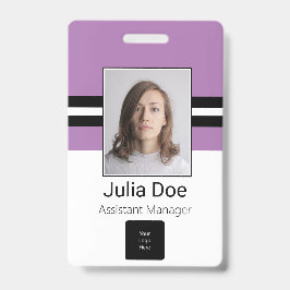 Tarjeta De Identificación Nombre de empleado personalizado, foto, código de 