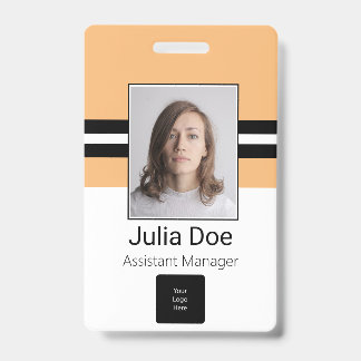 Tarjeta De Identificación Nombre de empleado personalizado, foto, código de