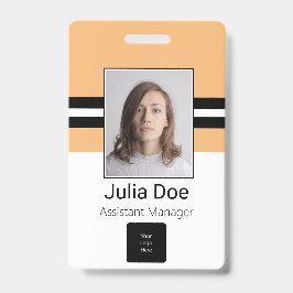 Tarjeta De Identificación Nombre de empleado personalizado, foto, código de 