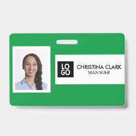 Tarjeta De Identificación Nombre de empleado personalizado Logotipo de foto 