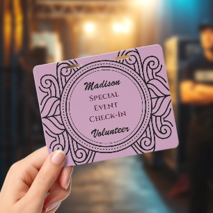 Tarjeta De Identificación Nombre de Evento Especial de Voluntario Elegante P