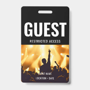 Tarjeta De Identificación Nombre de evento o concierto personalizado del inv