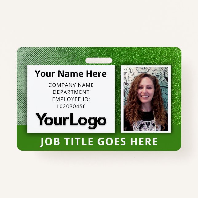 Tarjeta De Identificación Nombre de foto de empleado corporativo profesional (Anverso)