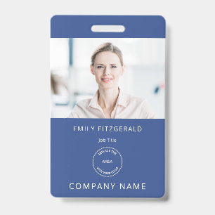 Tarjeta De Identificación Nombre de foto de empleado minimalista logotipo az