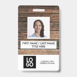 Tarjeta De Identificación Nombre de foto de empleado personalizado de madera