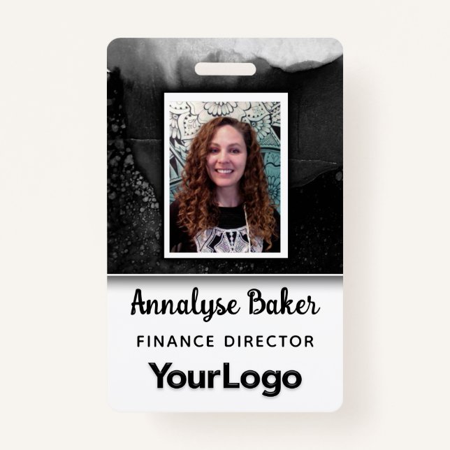 Tarjeta De Identificación Nombre de foto de enfermera CNA profesional en bla (Anverso)