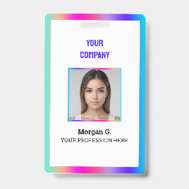 Tarjeta De Identificación Nombre de foto personalizada holográfica