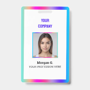 Tarjeta De Identificación Nombre de foto personalizada holográfica