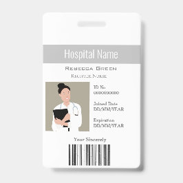 Tarjeta De Identificación Nombre de ID de código de barras de foto de emplea