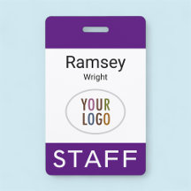 Nombre de identificación del personal real púrpura