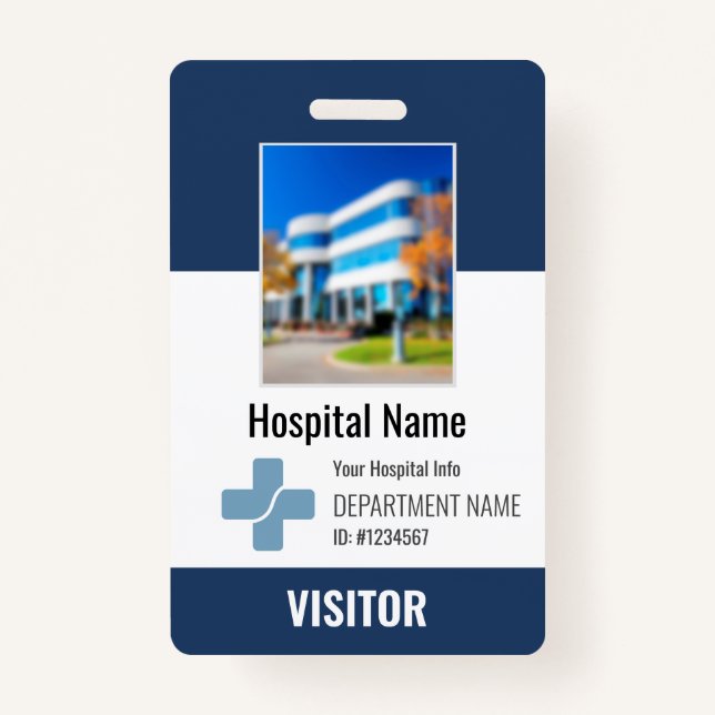 Tarjeta De Identificación Nombre de la clínica del hospital Visitante Logoti (Anverso)