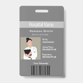 Tarjeta De Identificación Nombre de la foto del empleado con código de barra