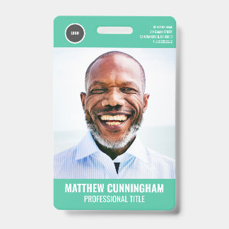Tarjeta De Identificación Nombre de la foto del empleado moderno Código de b