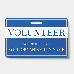 Tarjeta De Identificación Nombre de Organización Personalizado Voluntario Az