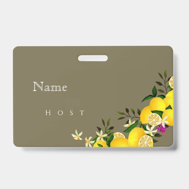 Tarjeta De Identificación Nombre del aniversario de Lemon Squeeze (Front)