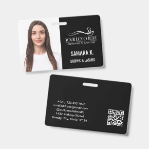 Tarjeta De Identificación Nombre del artista de maquillaje de gran foto Títu