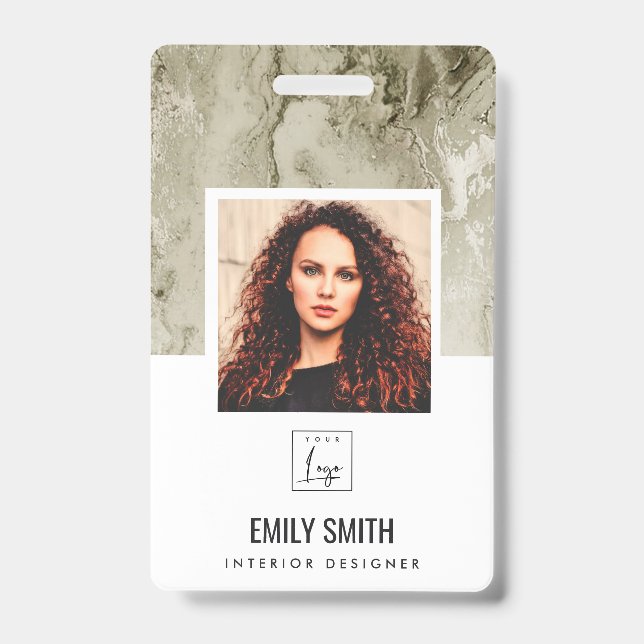 TARJETA DE IDENTIFICACIÓN NOMBRE DEL CÓDIGO DE BARRA FOTOGRÁFICA DE IVORY OF (Parte frontal)