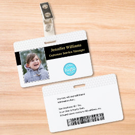 Tarjeta De Identificación Nombre del código de barras de la foto del logotip