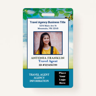 Tarjeta De Identificación Nombre del código de la barra del logotipo de la f