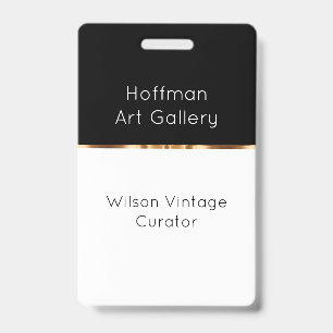 Tarjeta De Identificación Nombre del curador de la galería de arte con clase