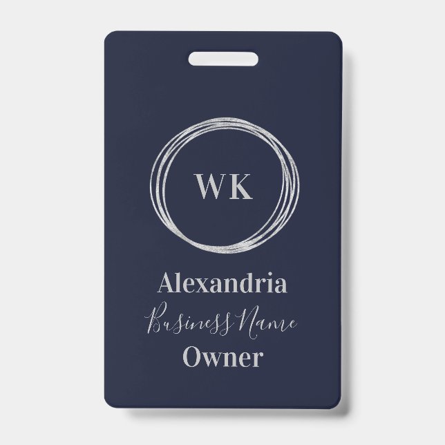 Tarjeta De Identificación Nombre del empleado de oro de la Marina de Monogra (Parte frontal)