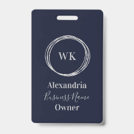 Tarjeta De Identificación Nombre del empleado de oro de la Marina de Monogra