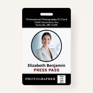 Tarjeta De Identificación Nombre del empleado Foto Logotipo Pase de prensa I