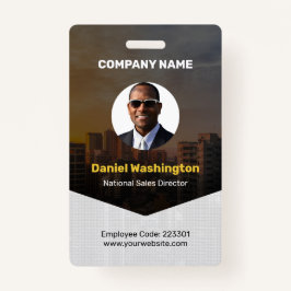 Tarjeta De Identificación Nombre del empleado personalizado, foto, código de