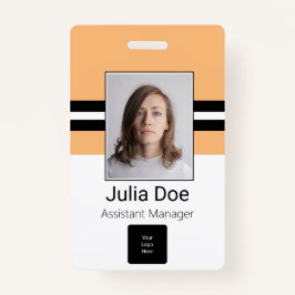 Tarjeta De Identificación Nombre del empleado personalizado, foto, código de