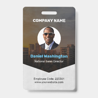 Tarjeta De Identificación Nombre del empleado personalizado, foto, código de