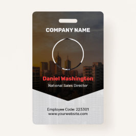 Tarjeta De Identificación Nombre del empleado personalizado, foto, código de