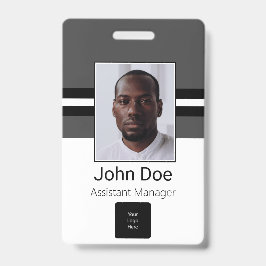 Tarjeta De Identificación Nombre del empleado personalizado, foto, código de