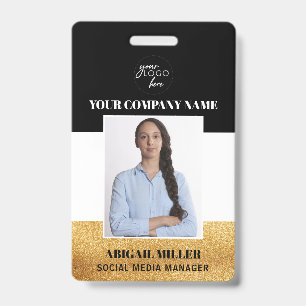 Tarjeta De Identificación Nombre del empleado personalizado logotipo distint