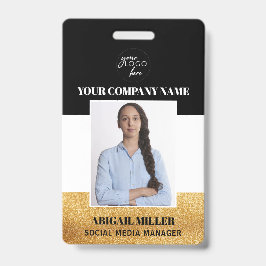 Tarjeta De Identificación Nombre del empleado personalizado logotipo distint