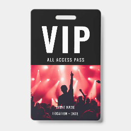 Tarjeta De Identificación Nombre del Evento Personalizado VIP o Concierto To