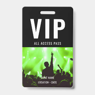 Tarjeta De Identificación Nombre del Evento Personalizado VIP o Concierto To