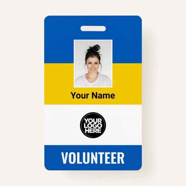 Tarjeta De Identificación Nombre del logo de un voluntario de la bandera de  (Anverso)