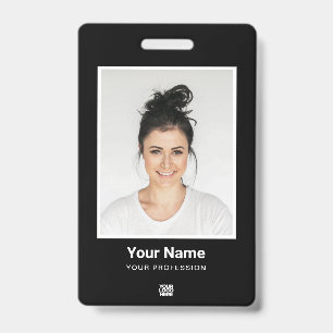 Tarjeta De Identificación Nombre del logotipo del código de barras Qr de la