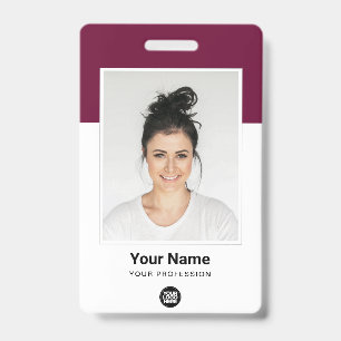 Tarjeta De Identificación Nombre del logotipo del código de barras Qr para e