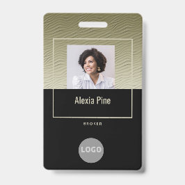 Tarjeta De Identificación Nombre del logotipo del ID del empleado de oro de 